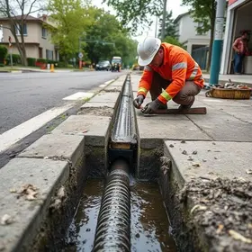 Companhia Águas de Joinville realiza intervenção para avaliação e reparo de vazamento na rua Dona Francisca na noite desta quinta