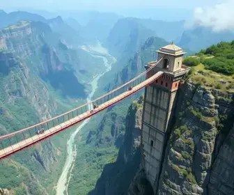Ponte mais alta do mundo tem 625 metros de altura, foi montada em apenas 73 dias e visitantes podem caminhar sobre ‘abismo’