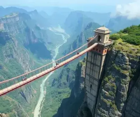 Ponte mais alta do mundo tem 625 metros de altura, foi montada em apenas 73 dias e visitantes podem caminhar sobre ‘abismo’