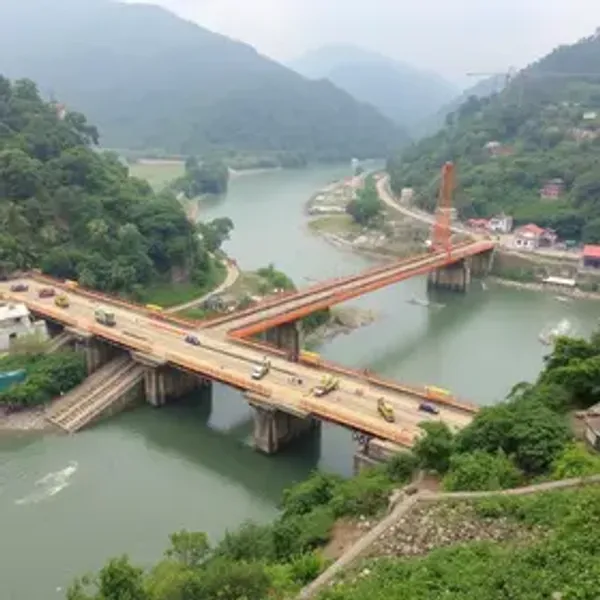 Com novo lançamento de vigas, Ponte Anêmonas ganha forma sobre o Rio Itaum