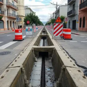 Obra em rede de drenagem causa interdição parcial em trecho da rua Dona Francisca nesta terça